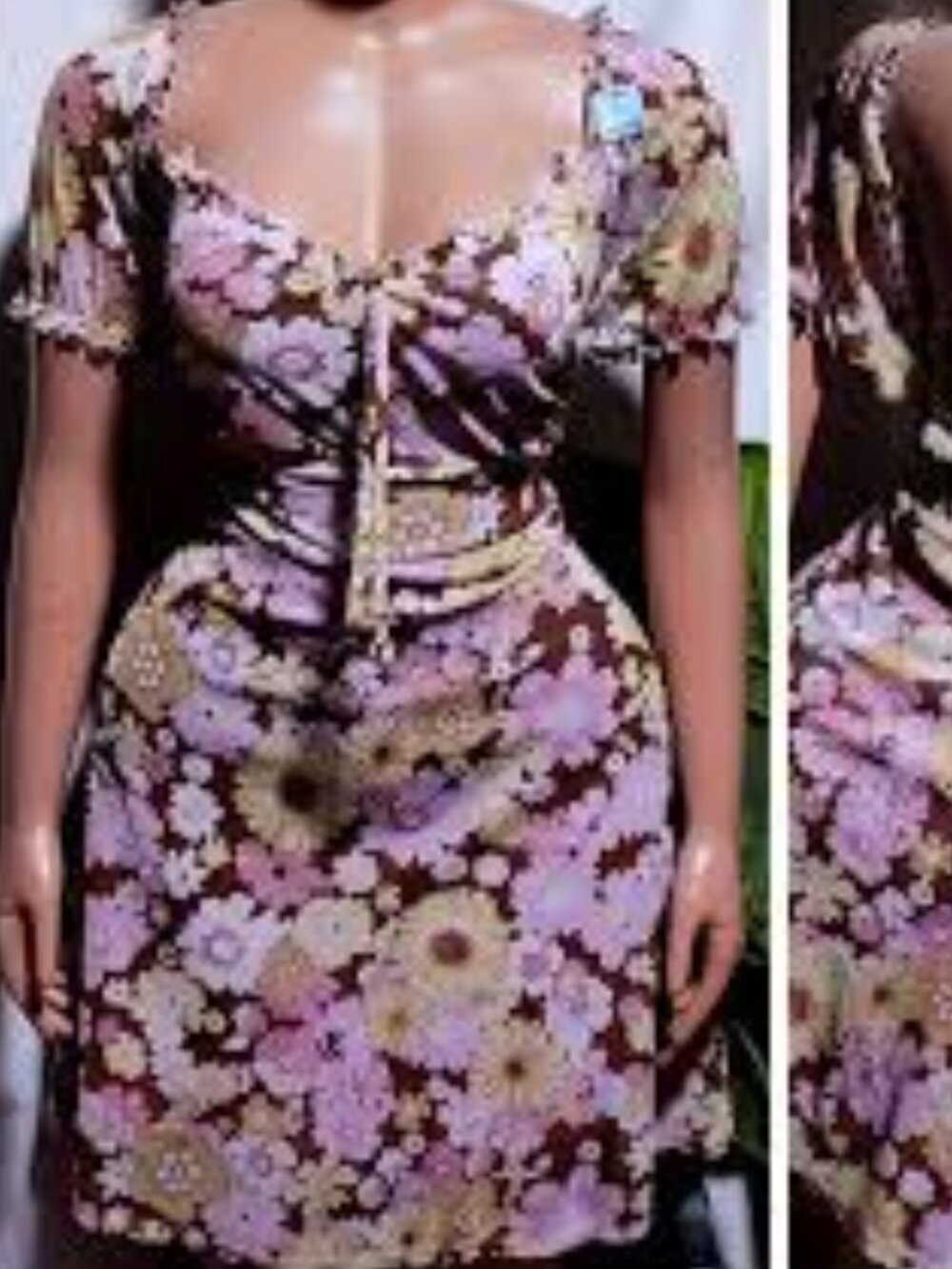 EUC Rue+ Retro Floral Puff-Sleeve Dress